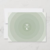 Sage Groene minimalistische cirkelgradiënt monogra Notitiekaartje (Achterkant)