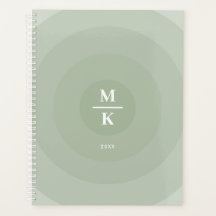 Sage Groene minimalistische cirkelgradiënt monogra