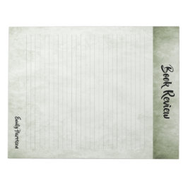 Sage Groene Minimalistische Moderne Boekrecensie Notitieblok