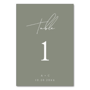 Sage Groene Minimalistische Moderne Trouwtafel Kaa Kaart