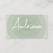 Sage Groene Minimalistische Verloop QR Code Verloo Visitekaartje (Voorkant)