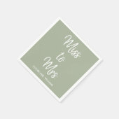 Sage Groene Miss naar Mrs Vrijgezellenfeest Bach P Servet (Hoek)