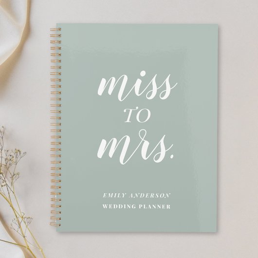 Sage Groene Miss to Mrs. Trouwplanner Planner