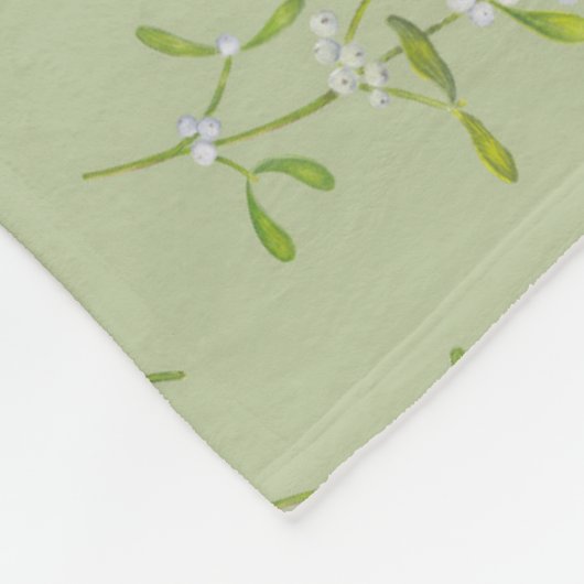 Sage Groene Mistletoe Winter Fleece Deken (Hoek)