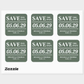 Sage Groene Moderne Bruiloft Save The Date Sticker (Vel)