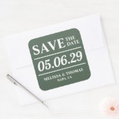 Sage Groene Moderne Bruiloft Save The Date Sticker (Envelop)