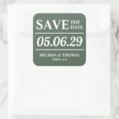 Sage Groene Moderne Bruiloft Save The Date Sticker (Tas)