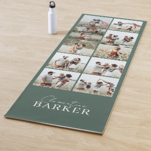 Sage groene moderne minimale elegante fotocollage yogamat