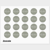 Sage groene moderne minimale elegante script ronde sticker (Vel)