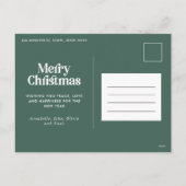 Sage-groene moderne waterverf botanische typografi feestdagenkaart (Achterkant)