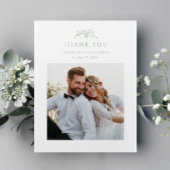 Sage Groene Monogram Bruiloft Dank u Kaart