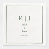 Sage Groene Monogram Naam Minimale Elegante Bruilo