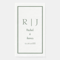 Sage Groene Monogram Naam Minimale Elegante Bruilo