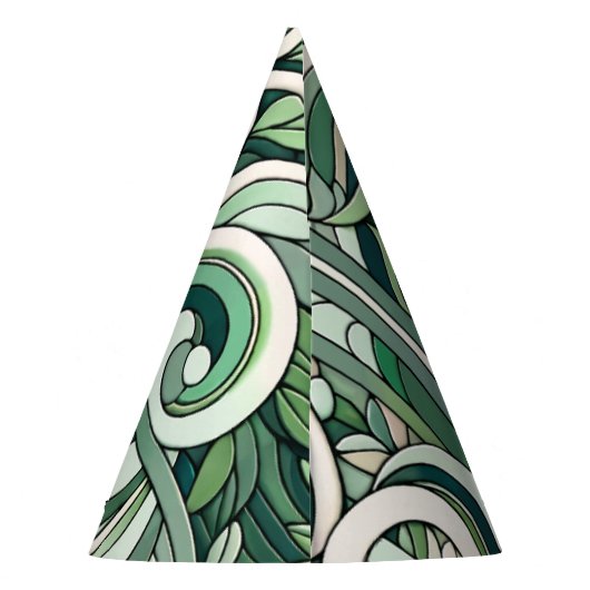 Sage Groene Munt Pastel Groene Pinguïn in Swirl Ar Feesthoedjes (Achterkant)