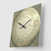 Sage groene muurklok vierkante klok (Hoek)