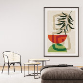 Sage Groene Muurkunst, Boho Landschapskunst Canvas Afdruk