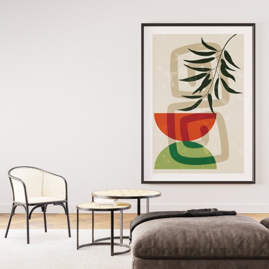 Sage Groene Muurkunst, Boho Landschapskunst Canvas Afdruk