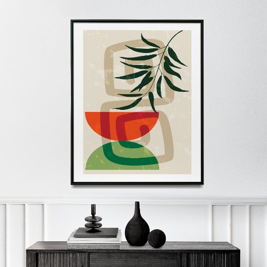 Sage Groene Muurkunst, Boho Landschapskunst Canvas Afdruk