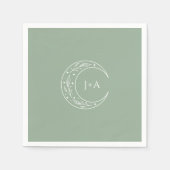 Sage Groene Mystieke Botanische Bruiloft Servet (Voorkant)