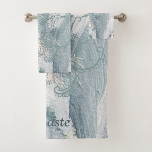 Sage Groene Naam Abstract Henna Bad Handdoek (Insitu)