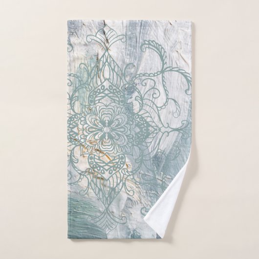 Sage Groene Naam Abstract Henna Bad Handdoek (Handdoek)