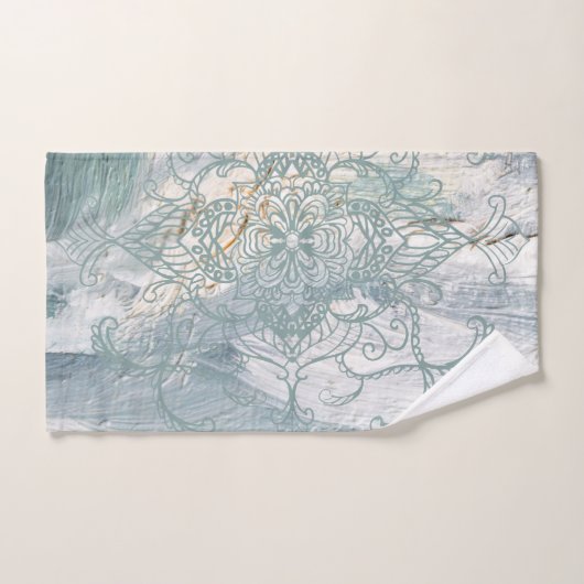 Sage Groene Naam Abstract Henna Bad Handdoek (Handdoek)