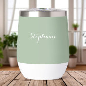 Sage Groene Naam Modern Elegant Monogram Boho