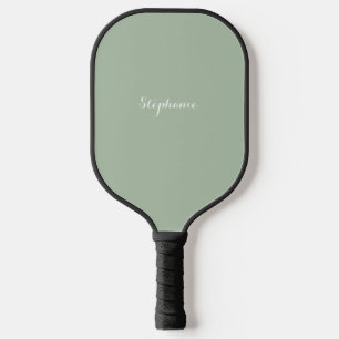 Sage Groene Naam Modern Elegant Monogram Boho Pickleball Paddle