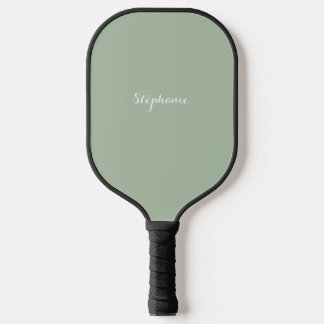 Sage Groene Naam Modern Elegant Monogram Boho Pickleball Paddle