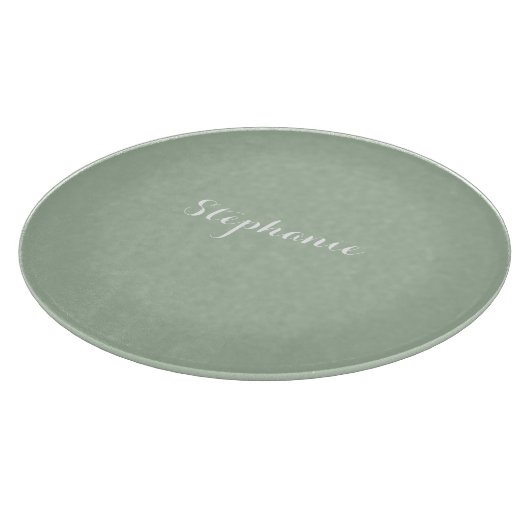 Sage Groene Naam Modern Elegant Monogram Boho Snijplank (Hoek)