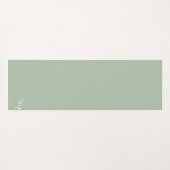 Sage Groene Naam Modern Elegant Monogram Boho Yogamat (Achterkant (horizontaal))