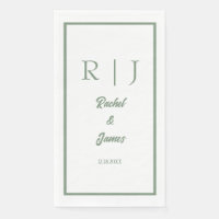 Sage Groene Naam Monogram Minimale Elegante Bruilo