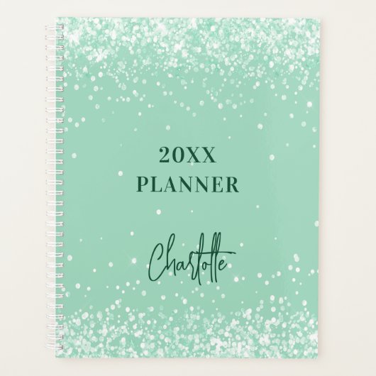 Sage groene naam script 2025 planner (Voorkant)
