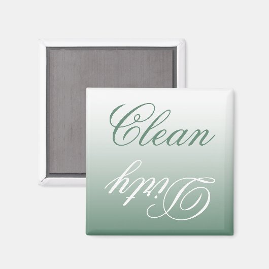 Sage Groene Ombre Vaatwasser Schoon/Vuile Magneet (Voorkant / Achterkant)