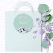 Sage Groene Paarse Waterverf Bloemenbruiloft Ronde Sticker