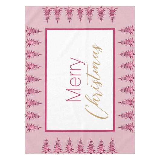 Sage groene Pagoda Kerstboom Tafelkleed (Voorkant)