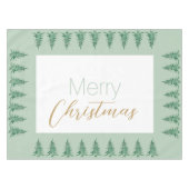 Sage groene Pagoda Kerstboom Tafelkleed (Voorkant (Horizontaal))