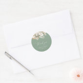 Sage groene pampa's bloemenbruiloft ronde sticker (Envelop)