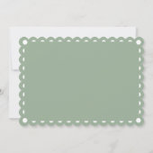 Sage groene papel picado houden van festa's bruilo kaart (Achterkant)