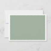 Sage groene papel picado houdt van bloemen bruilof RSVP kaartje (Achterkant)