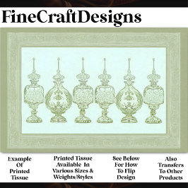 Sage Groene Parfum Flessen Decanters AD8 Decoupage Tissuepapier