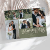 Sage Groene Passen getrouwd Multi Foto Wedding Aankondiging