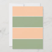 Sage groene perzik kleur blok bruiloft Save the Da Date (Achterkant)