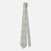 Sage groene plaid - zachte neutrale plaid stropdas (Voorkant)
