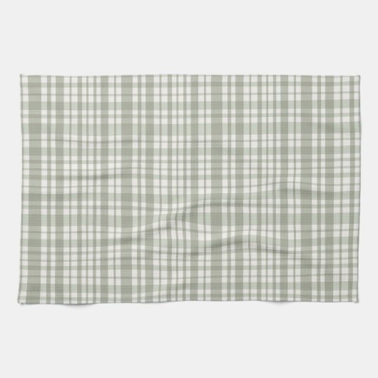 Sage groene plaid - zachte neutrale plaid theedoek (Horizontaal)