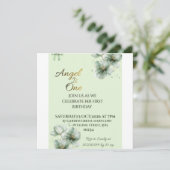 Sage Groene Platte Save the Date Kaart| Save the D (Staand voorkant)