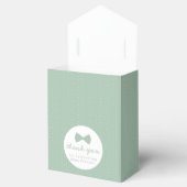 Sage groene polka dot bow stropdas baby shower bedankdoosjes (Geopend)