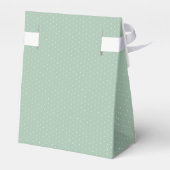Sage groene polka dot bow stropdas baby shower bedankdoosjes (Achterkant)