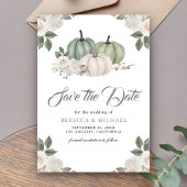 Sage Groene Pompoen Bloemen Huwelijk Save The Date