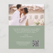 Sage Groene QR Code Bruiloft Dank u Fotokaart (Achterkant)